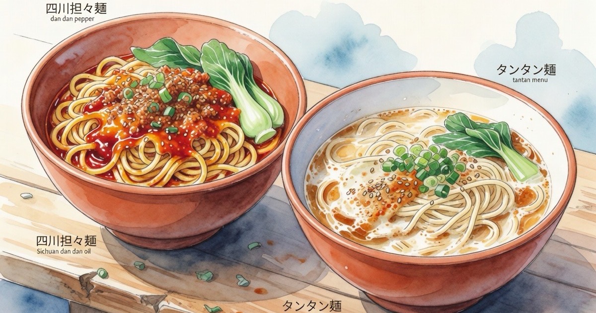 A bowl of Japanese Tantanmen with red chilli oil, minced pork, and bok choy in a creamy sesame broth